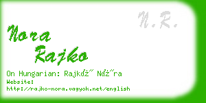 nora rajko business card